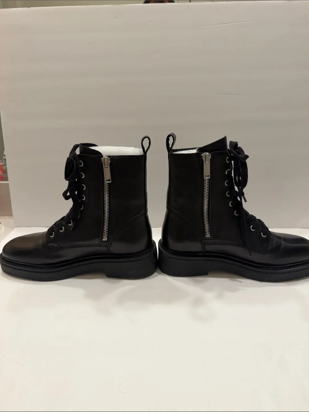 Men's Black Lace-Up Leather Ankle Boots